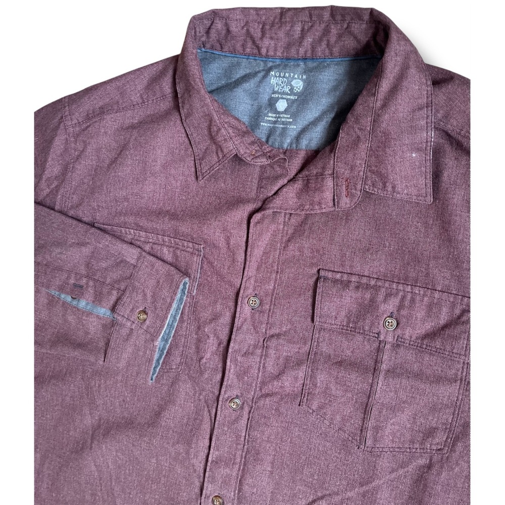 Mountain Hardwear Mens Burgundy‎ Long Sleeve Button Down Shirt XL
